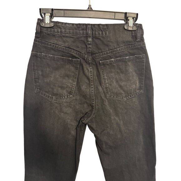 2/$30 ZARA Womens 4 Jet Black Distressed High Waisted Jeans Cotton Casual Style - Picture 12 of 16